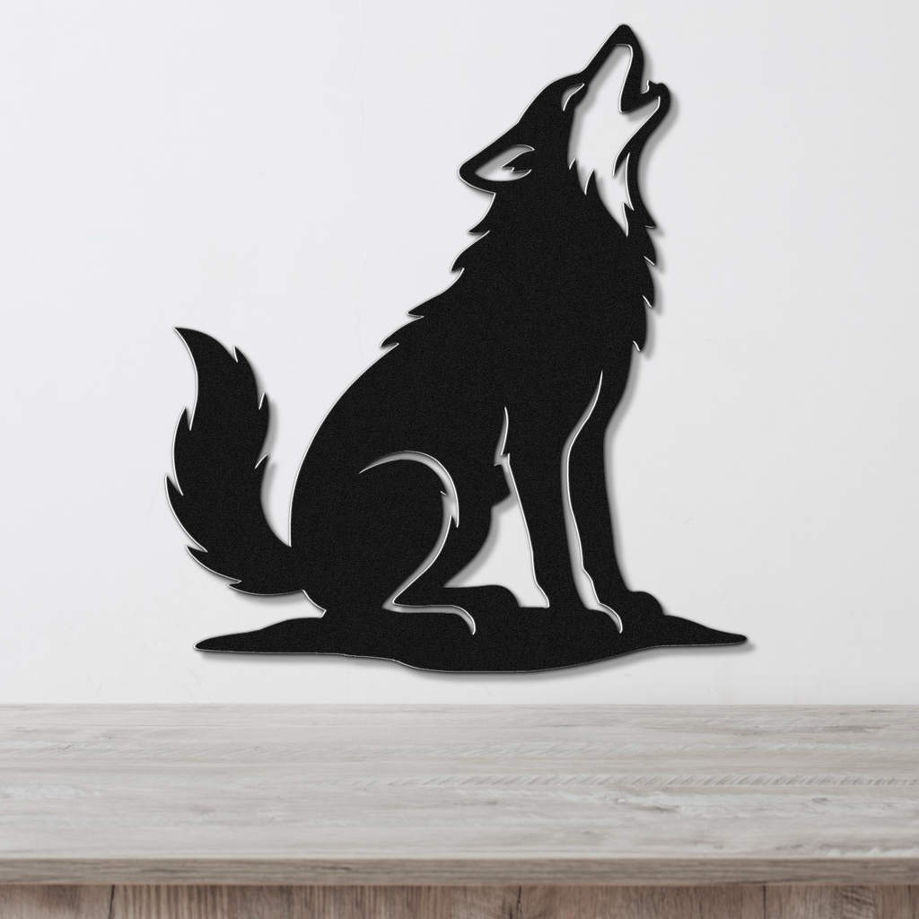 Howling Coyote Metal Wall Art