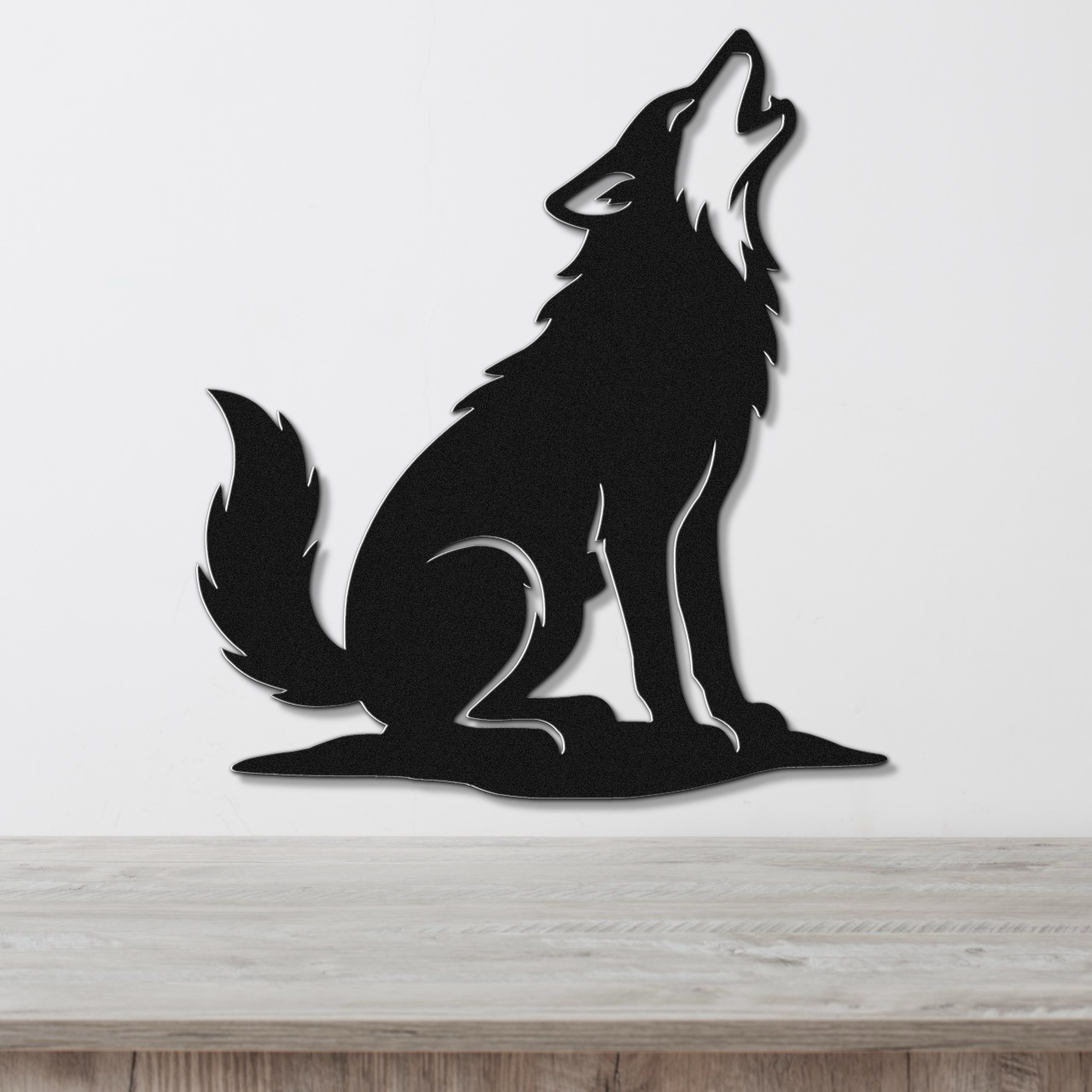 Howling Coyote Metal Wall Art