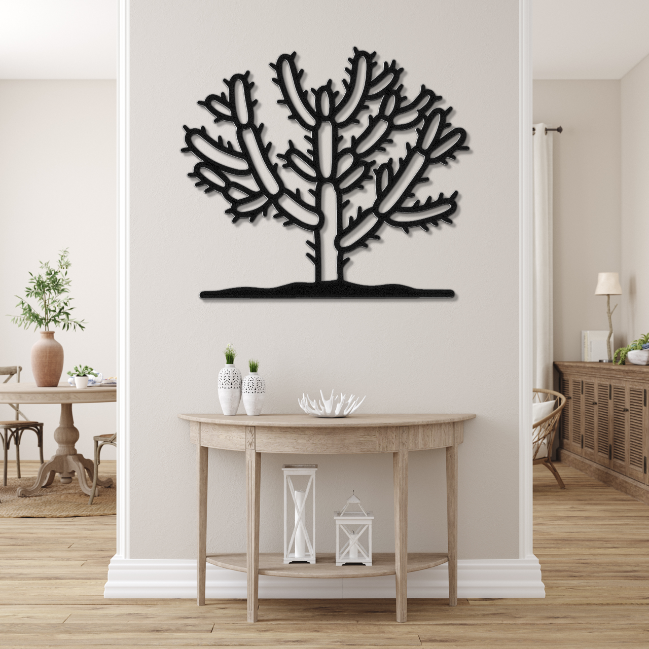 Cholla Cactus Metal Wall Art