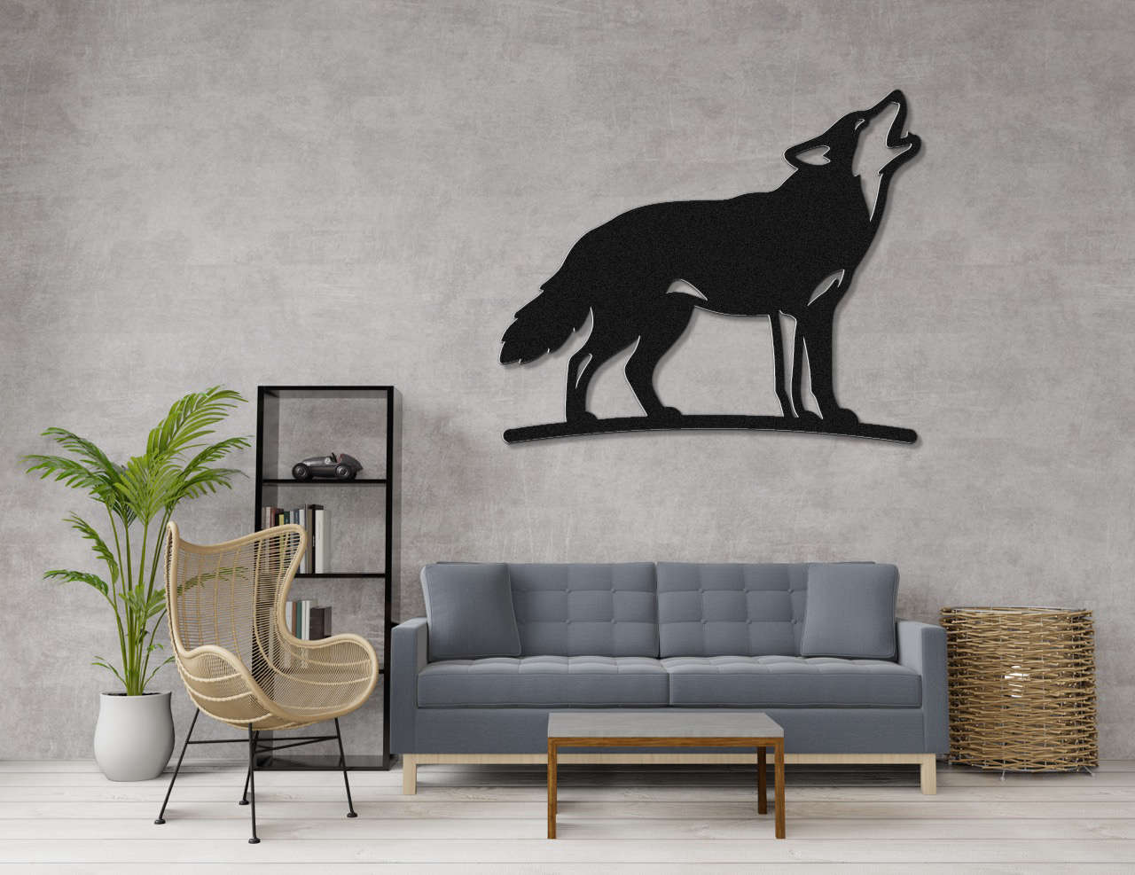 Howling Coyote Metal Wall Art