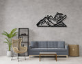 Snowboarder with Mountains Metal Wall Art