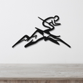 Skier and Mountain Metal Wall Art