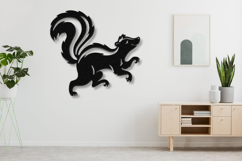 Sneaky Skunk Metal Wall Art