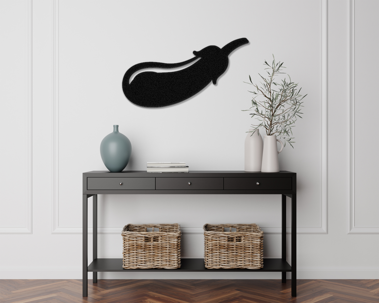 Eggplant Metal Wall Art