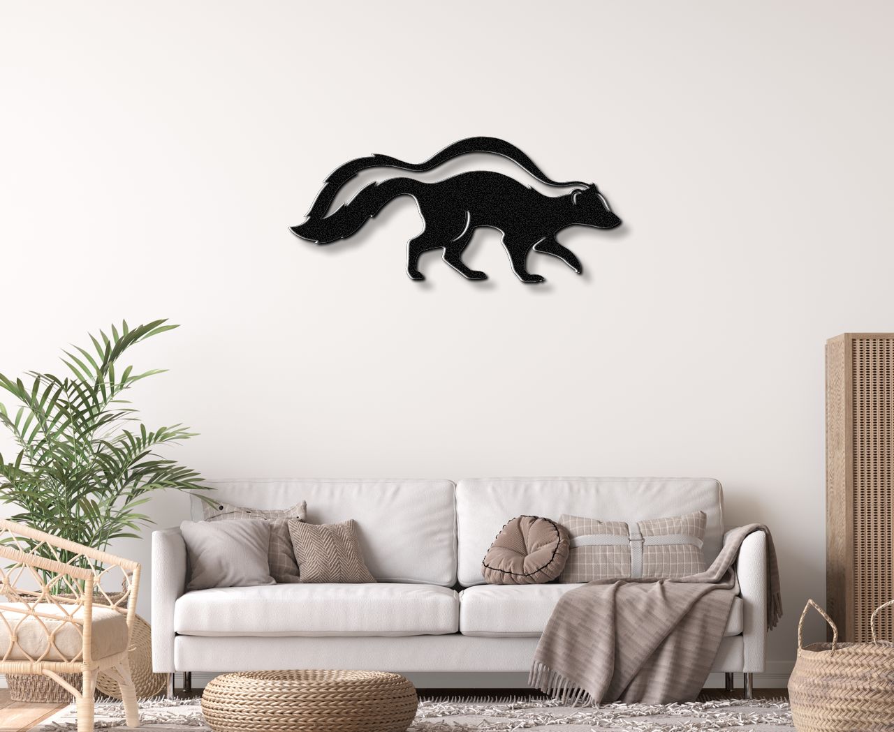 Sneaky Skunk Metal Wall Art
