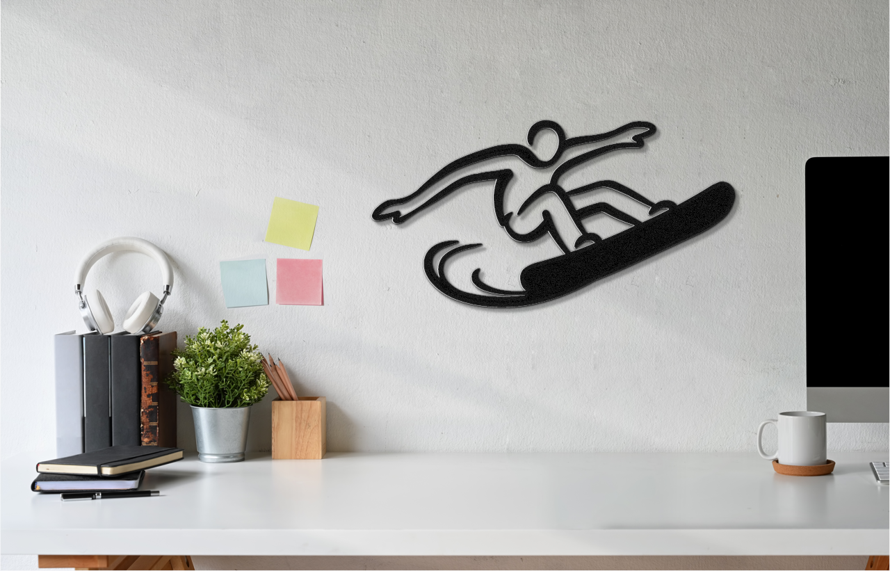 Snowboarding Metal Wall Art