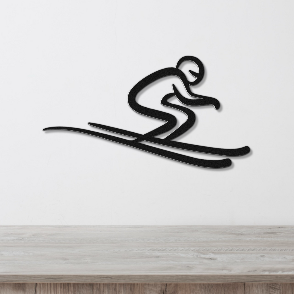 Skiing Metal Wall Art