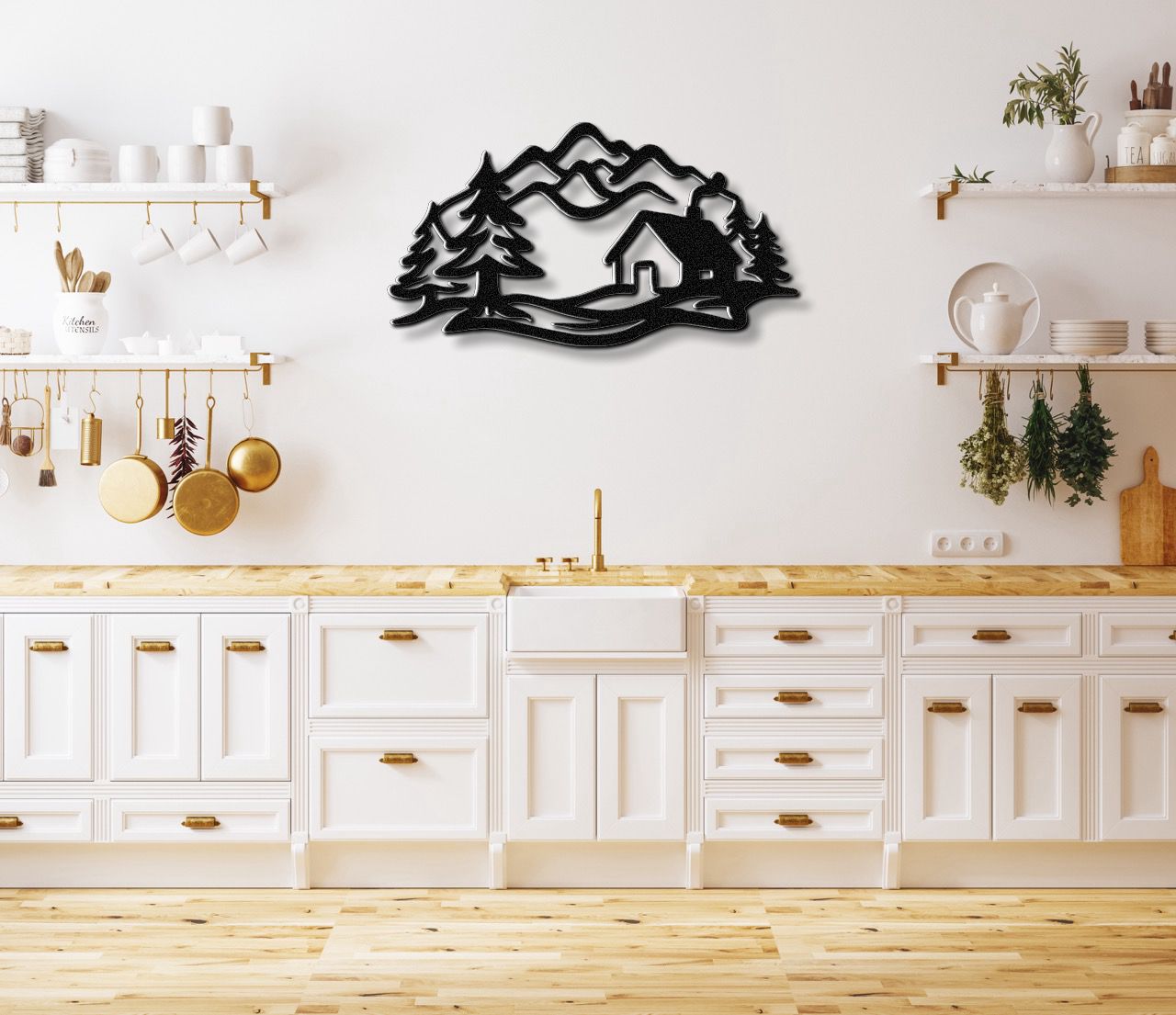 Mountain Cabin Metal Wall Art