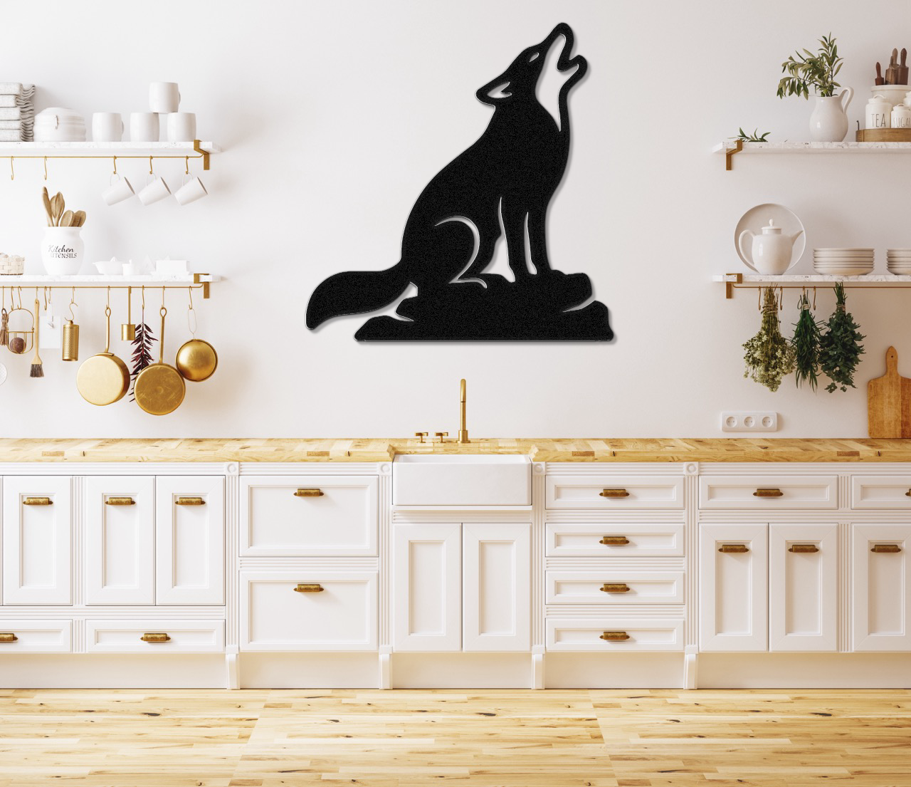 Howling Coyote Metal Wall Art