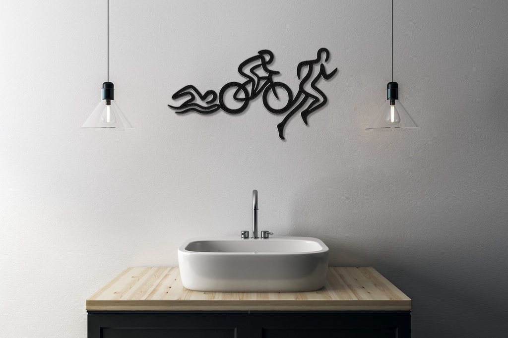Triathlon Metal Wall Art