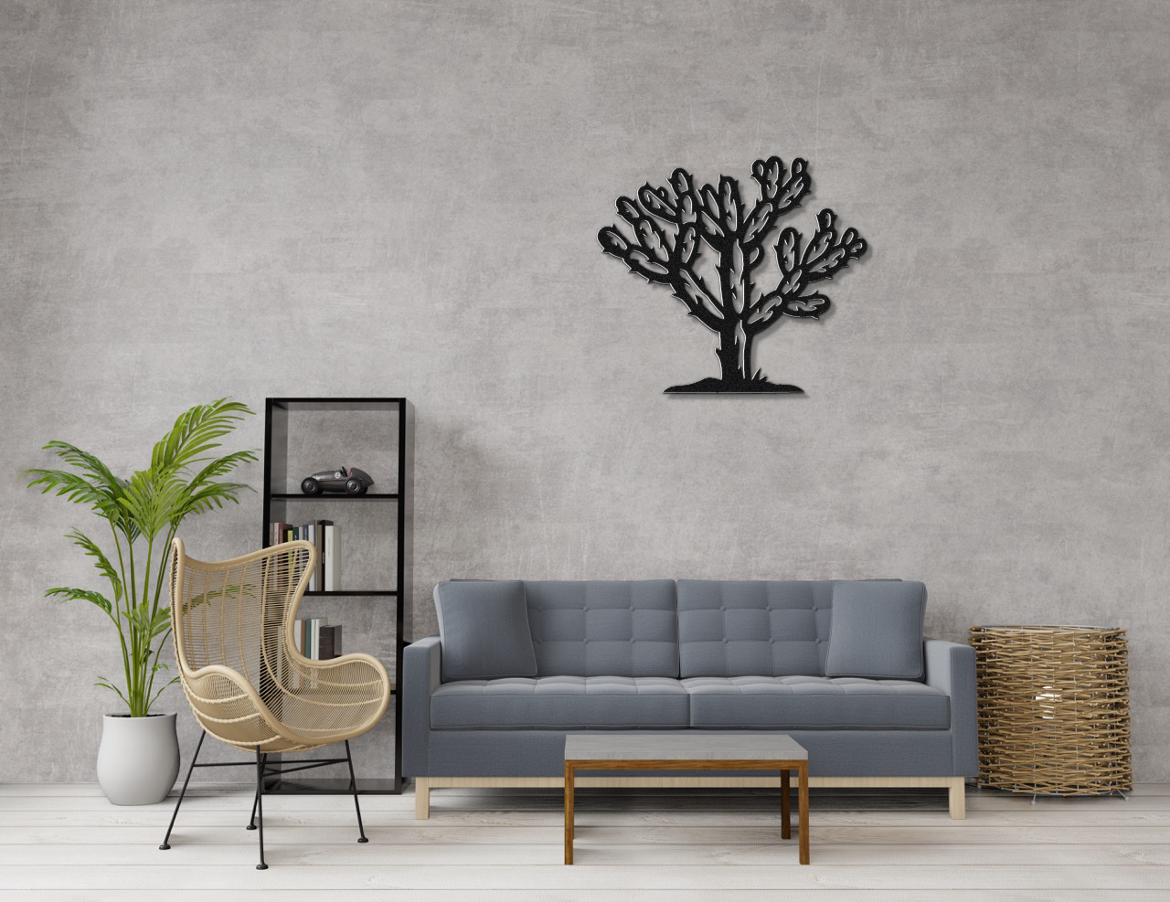 Cholla Cactus Metal Wall Art