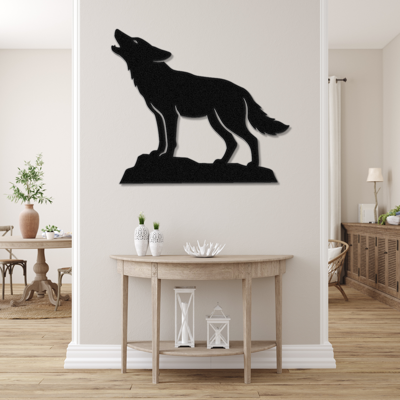 Howling Coyote Metal Wall Art