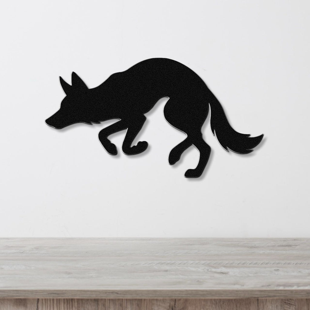 Sneaky Coyote Metal Wall Art