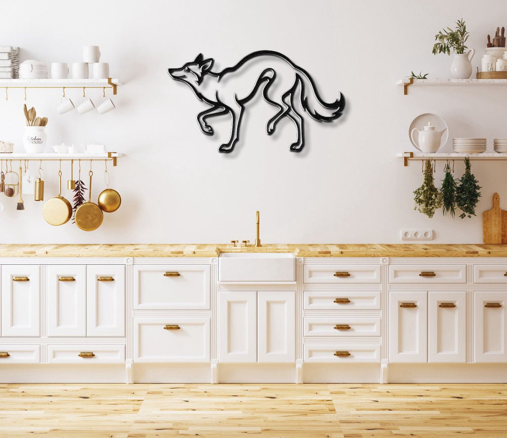 Sneaky Coyote Metal Wall Art