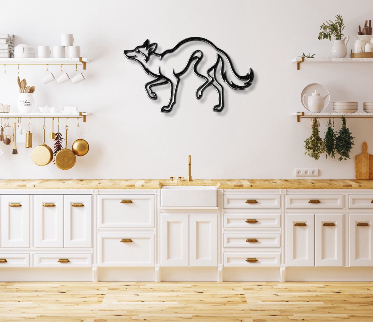 Sneaky Coyote Metal Wall Art