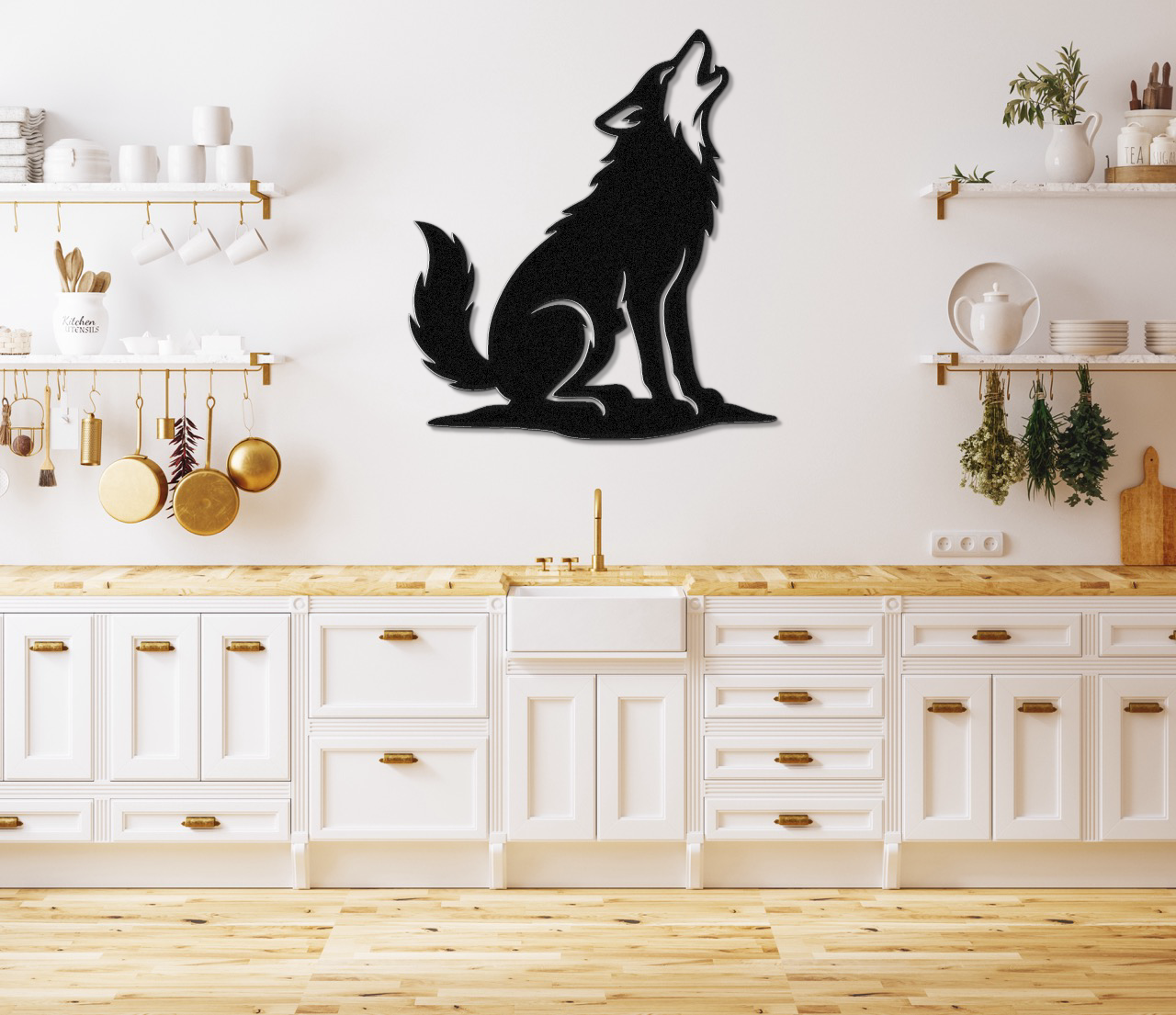 Howling Coyote Metal Wall Art