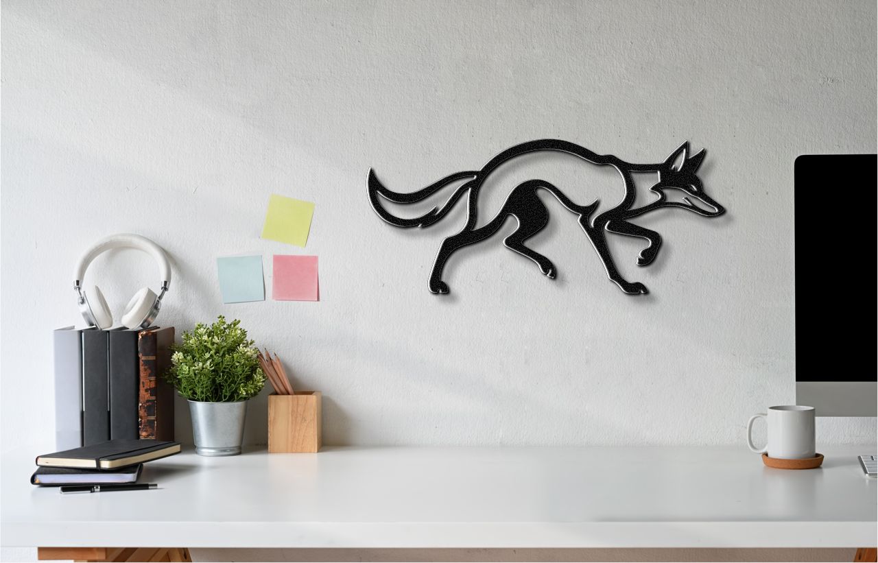 Sneaky Coyote Metal Wall Art
