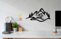 Skier and Mountain Metal Wall Art