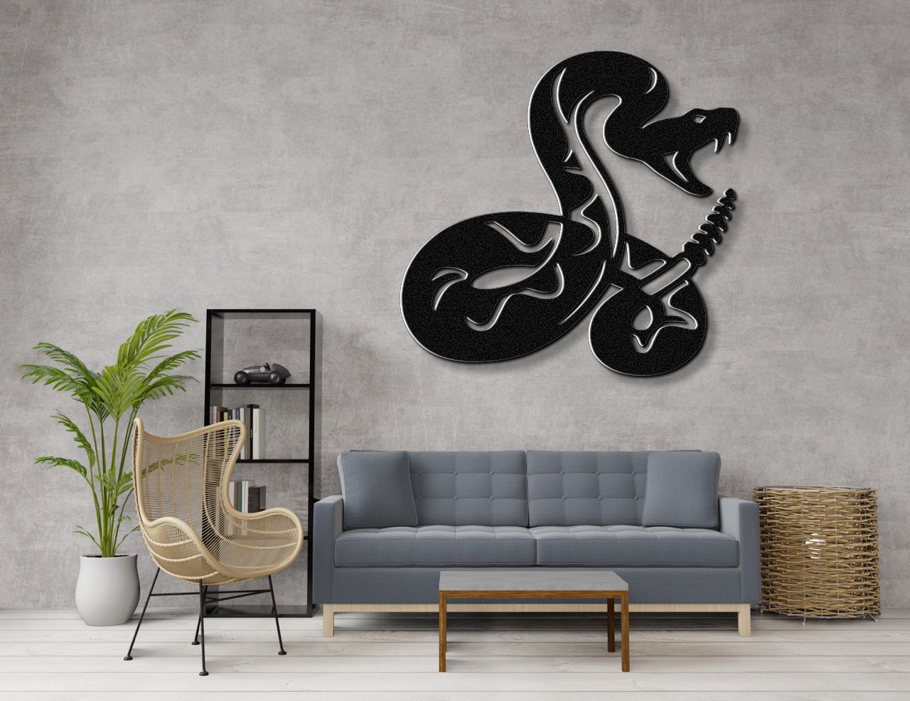 Striking Snake Metal Wall Art