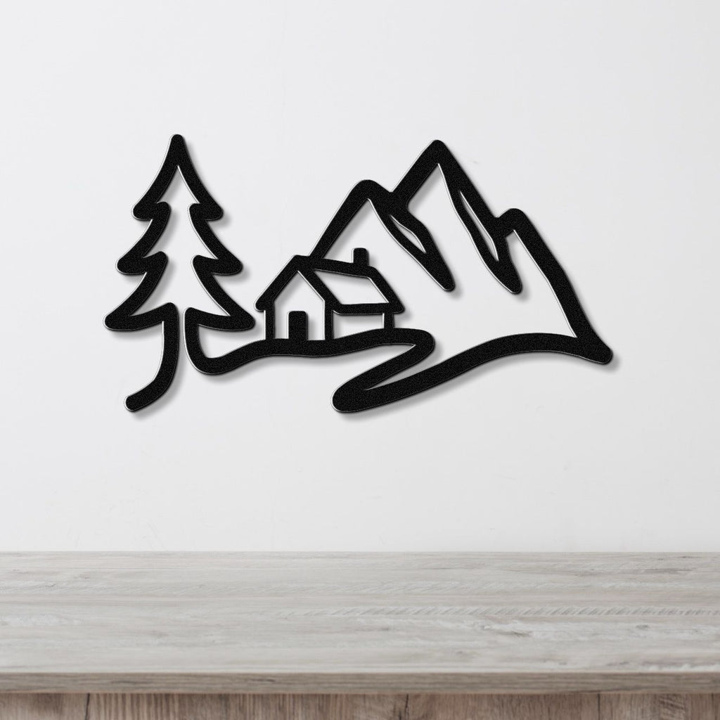 Mountain Cabin Metal Wall Art