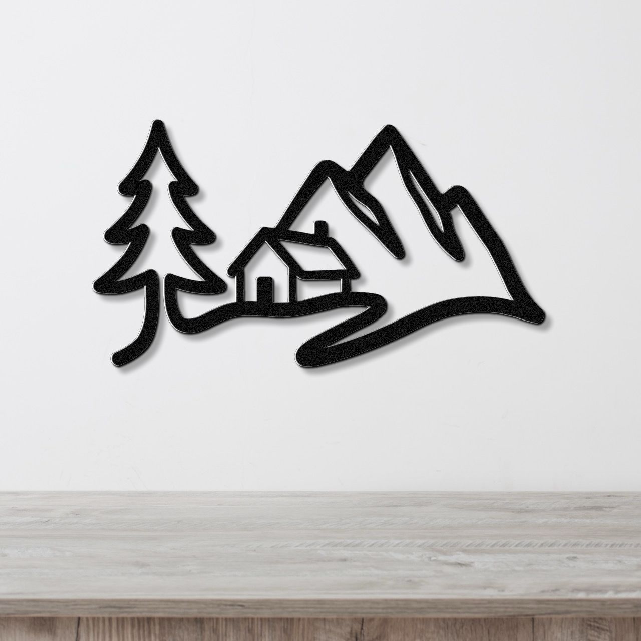 Mountain Cabin Metal Wall Art