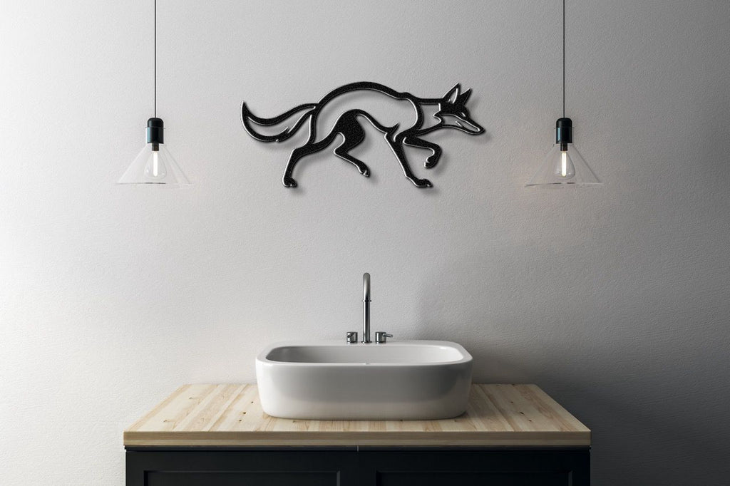 Sneaky Coyote Metal Wall Art
