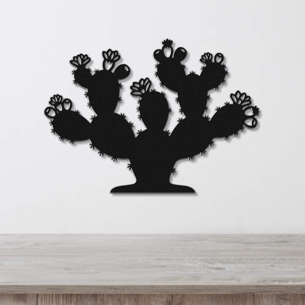 Prickly Pear Cactus Metal Wall Art