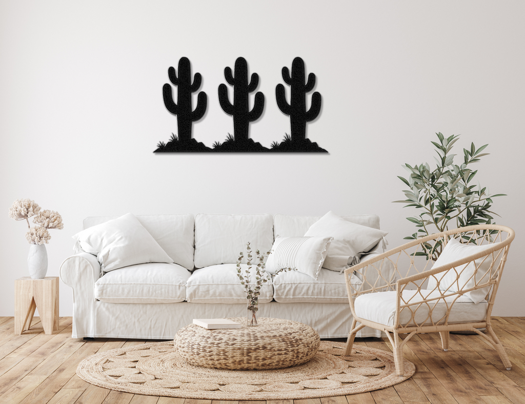 Saguaro Cactus Trio Metal Wall Art