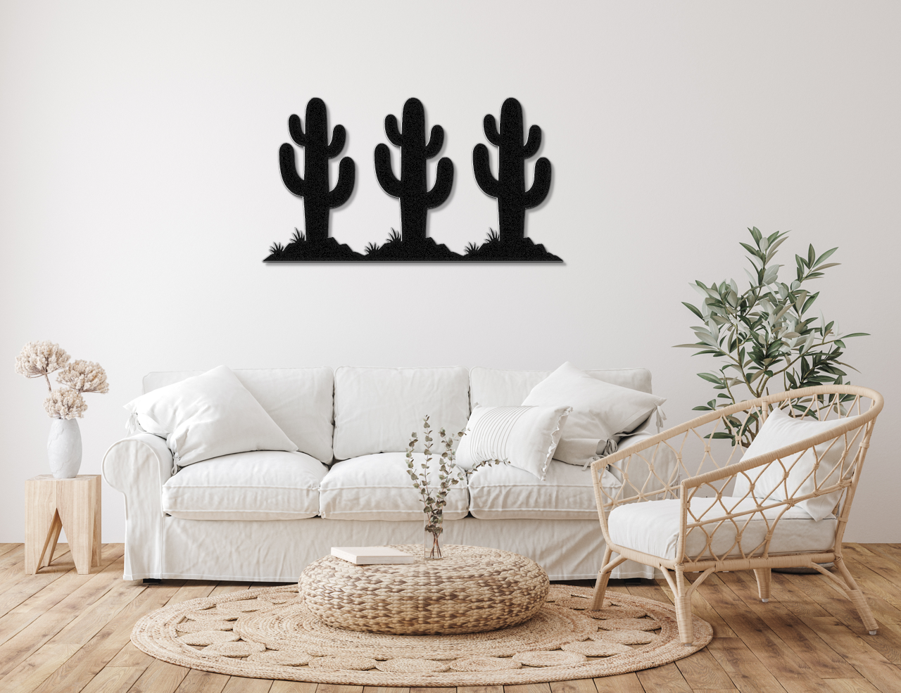 Saguaro Cactus Trio Metal Wall Art