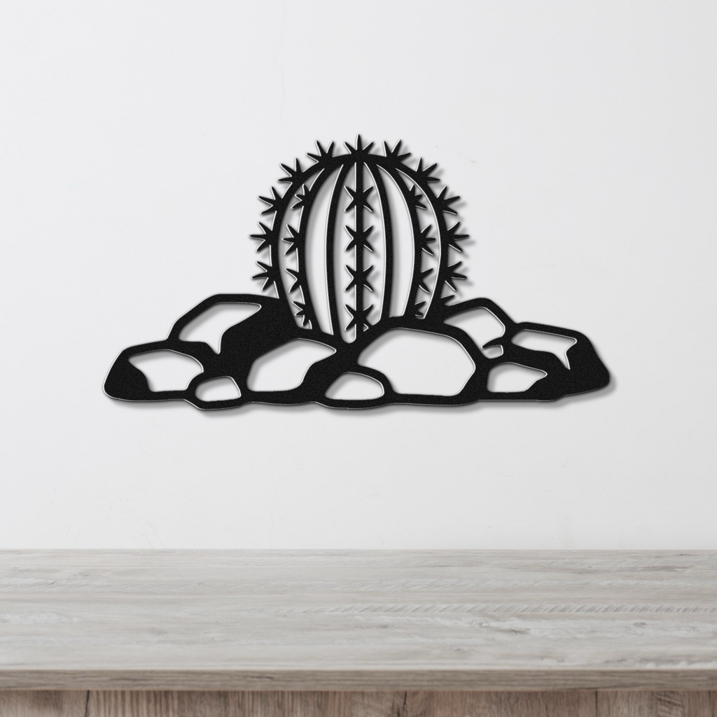 Barrel Cactus Metal Wall Art