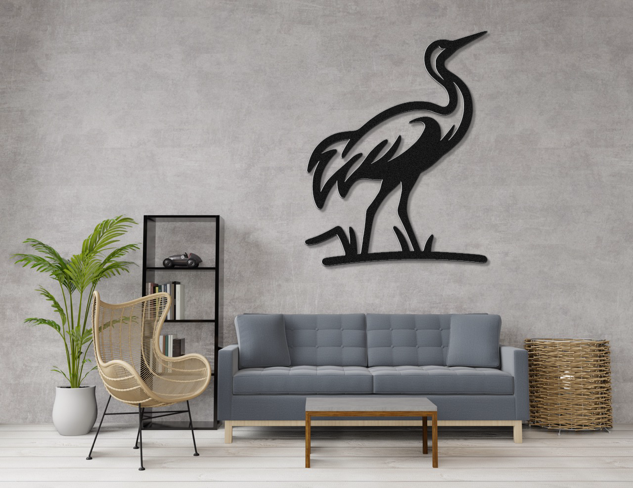 Crane Metal Wall Art