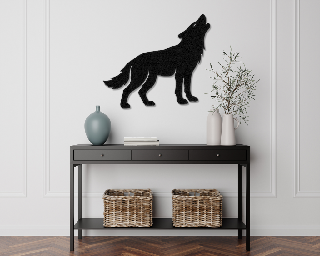 Howling Coyote Metal Wall Art