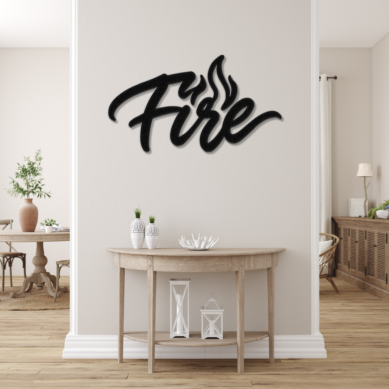 Abstract Fire Metal Wall Art
