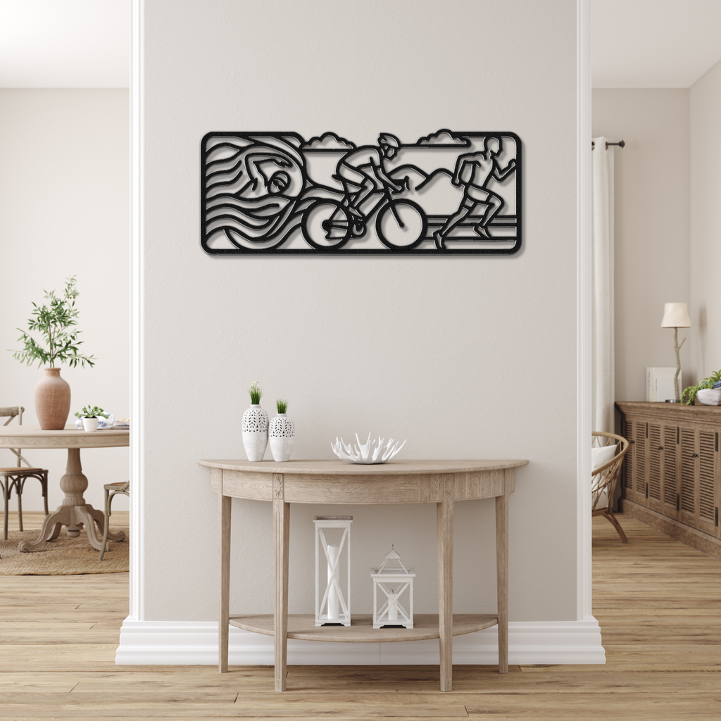 Triathlon Metal Wall Art