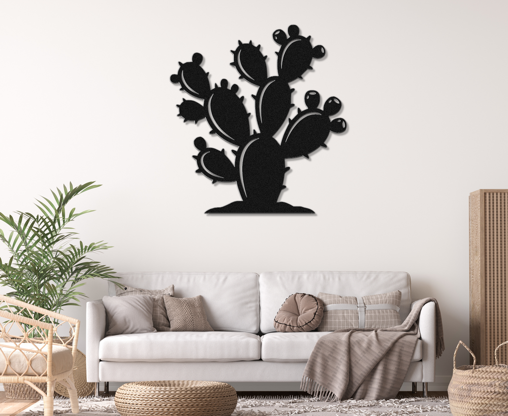 Prickly Pear Cactus Metal Wall Art
