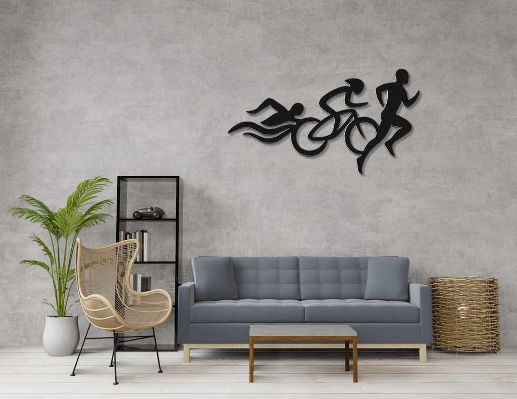 Triathlon Metal Wall Art