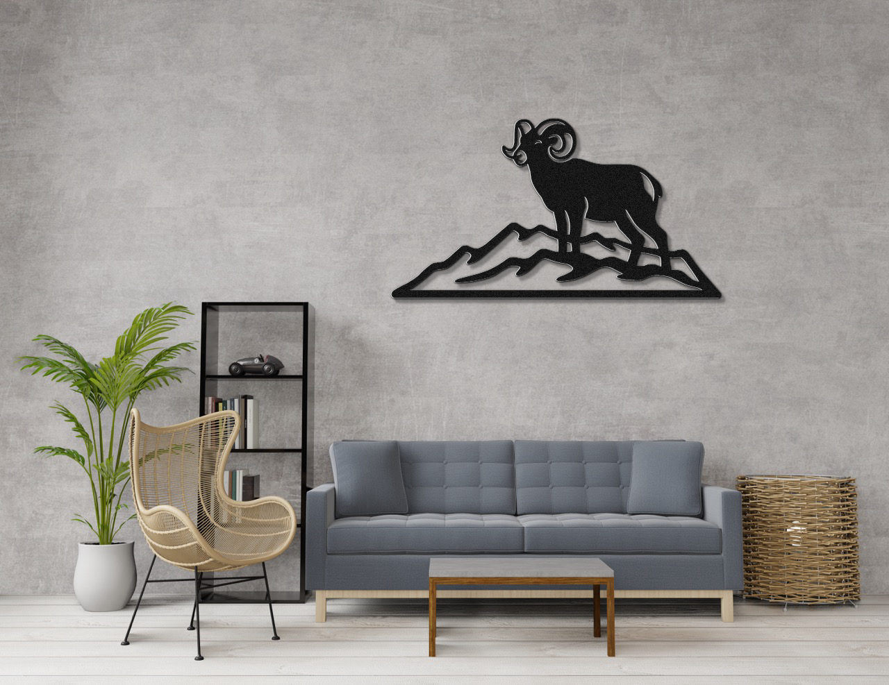 Mountain Bighorn Sheep Metal Wall Art