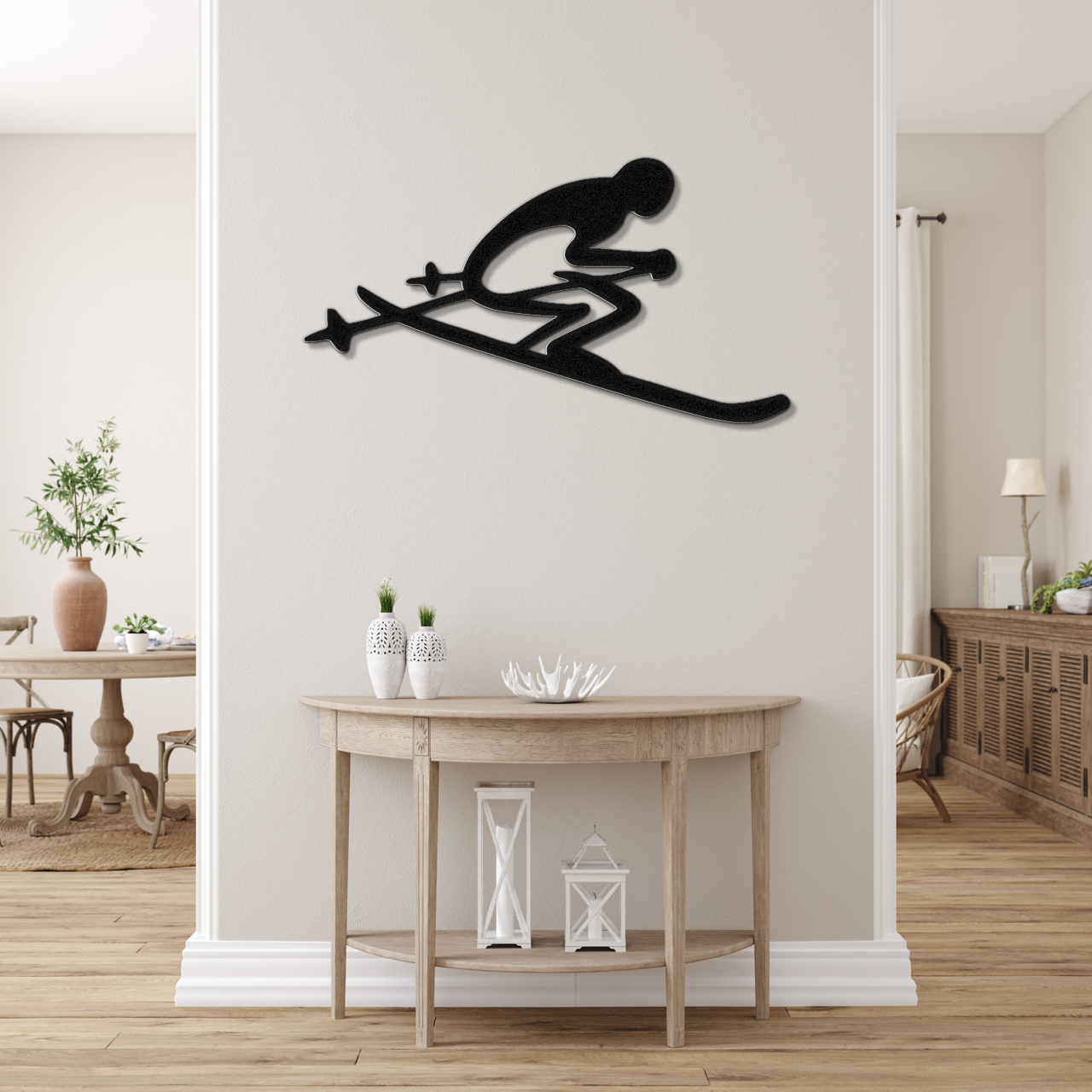 Skiing Metal Wall Art
