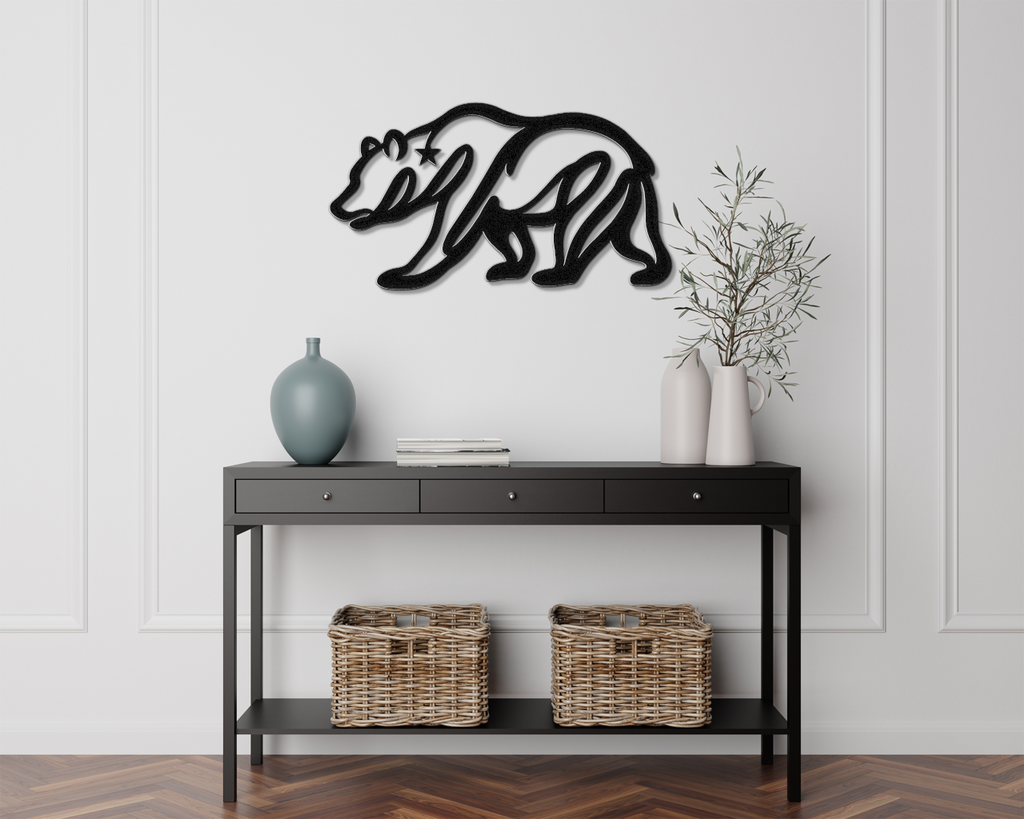 California Bear Metal Wall Art
