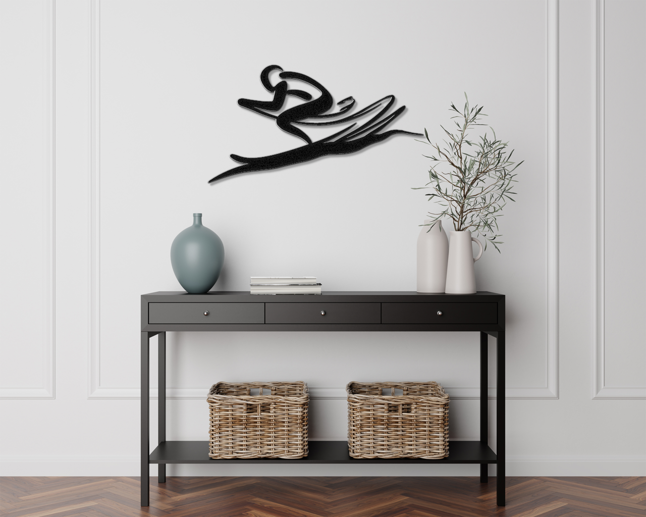 Skiing Metal Wall Art