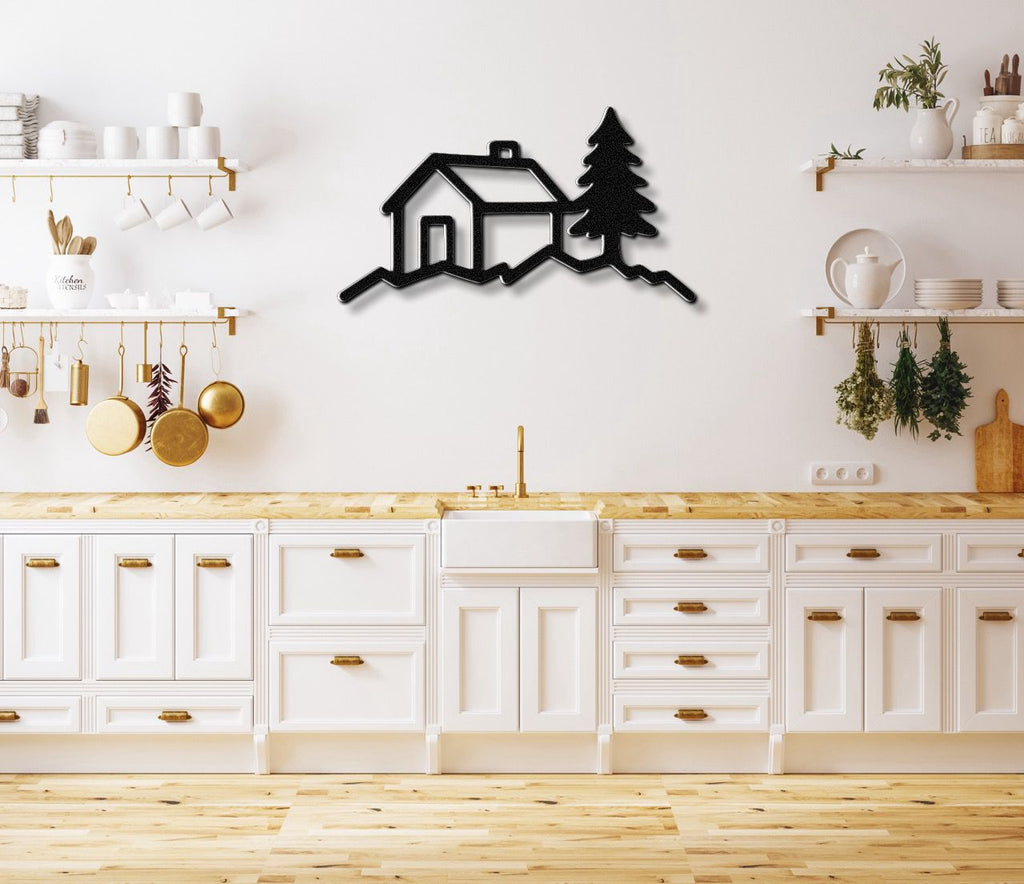 Mountain Cabin Metal Wall Art