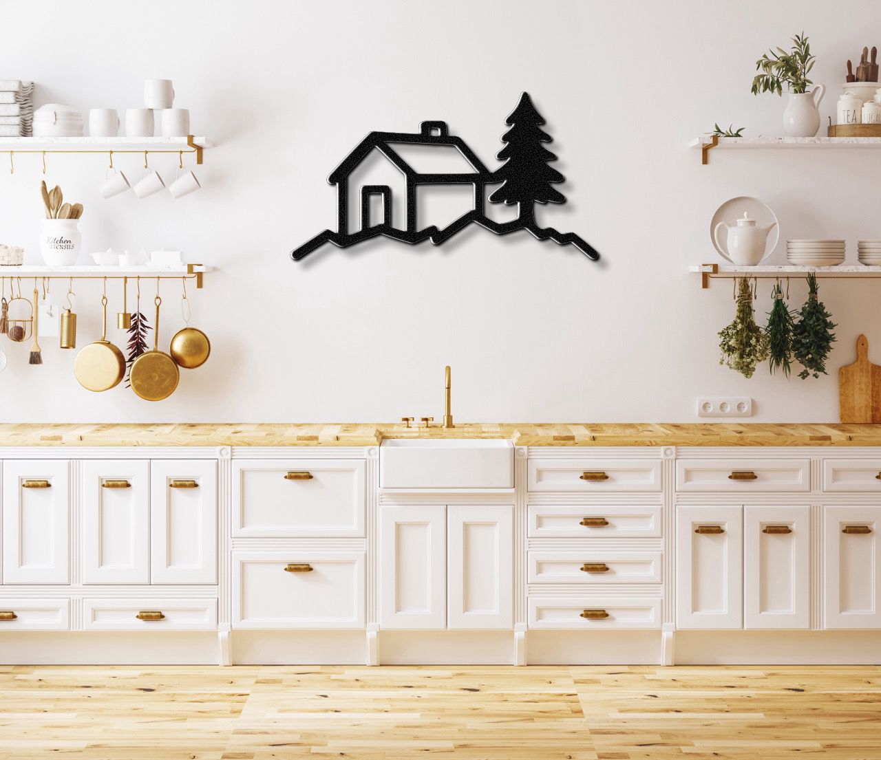 Mountain Cabin Metal Wall Art