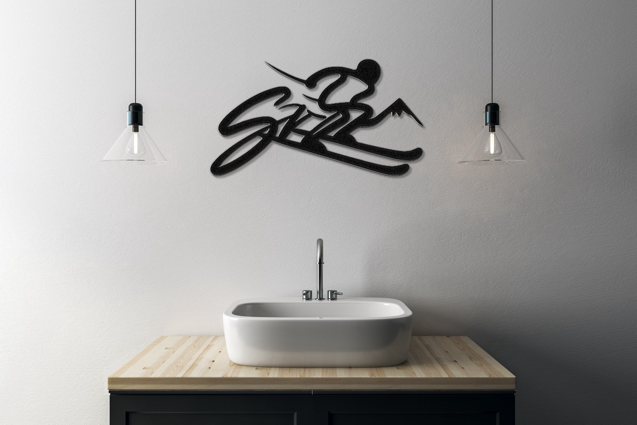 Skiing Metal Wall Art