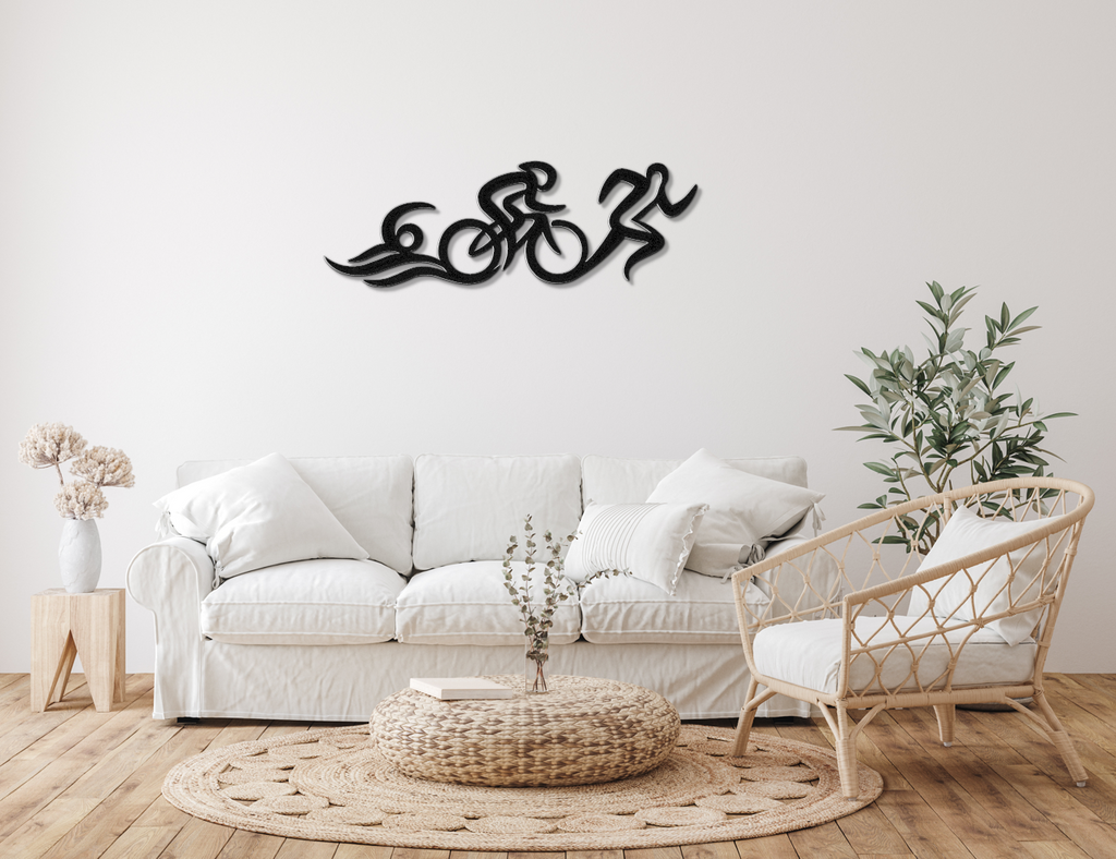 Triathlon Metal Wall Art