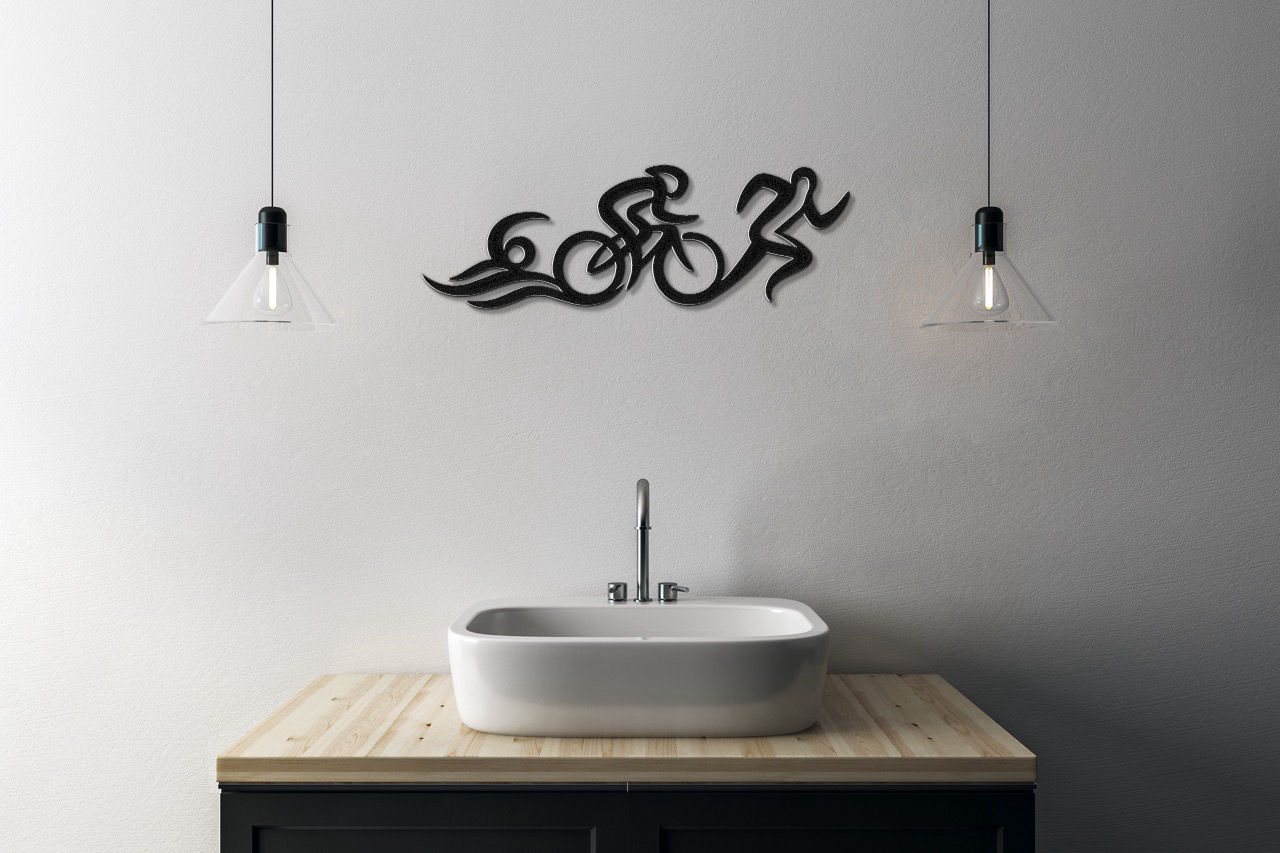 Triathlon Metal Wall Art