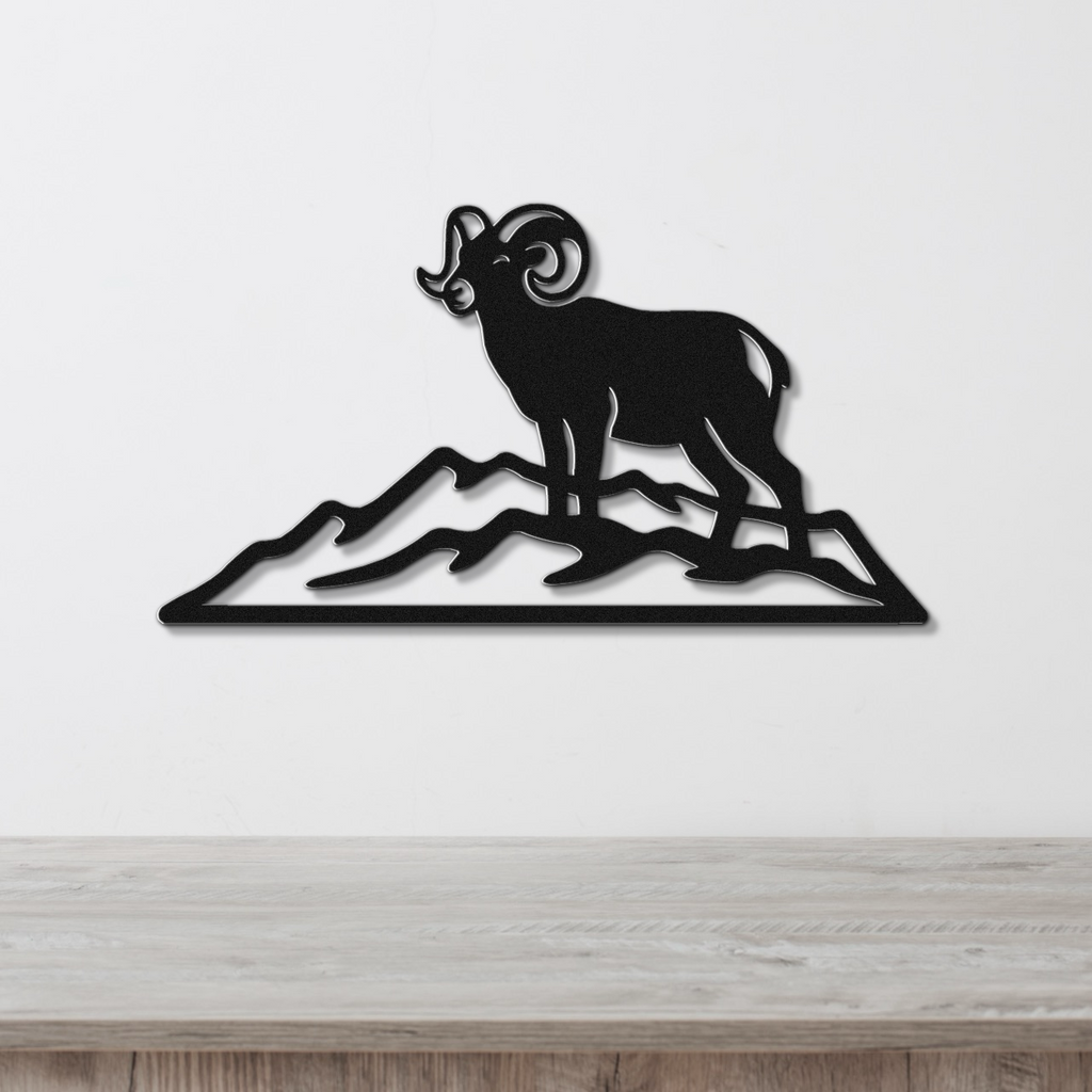 Mountain Bighorn Sheep Metal Wall Art