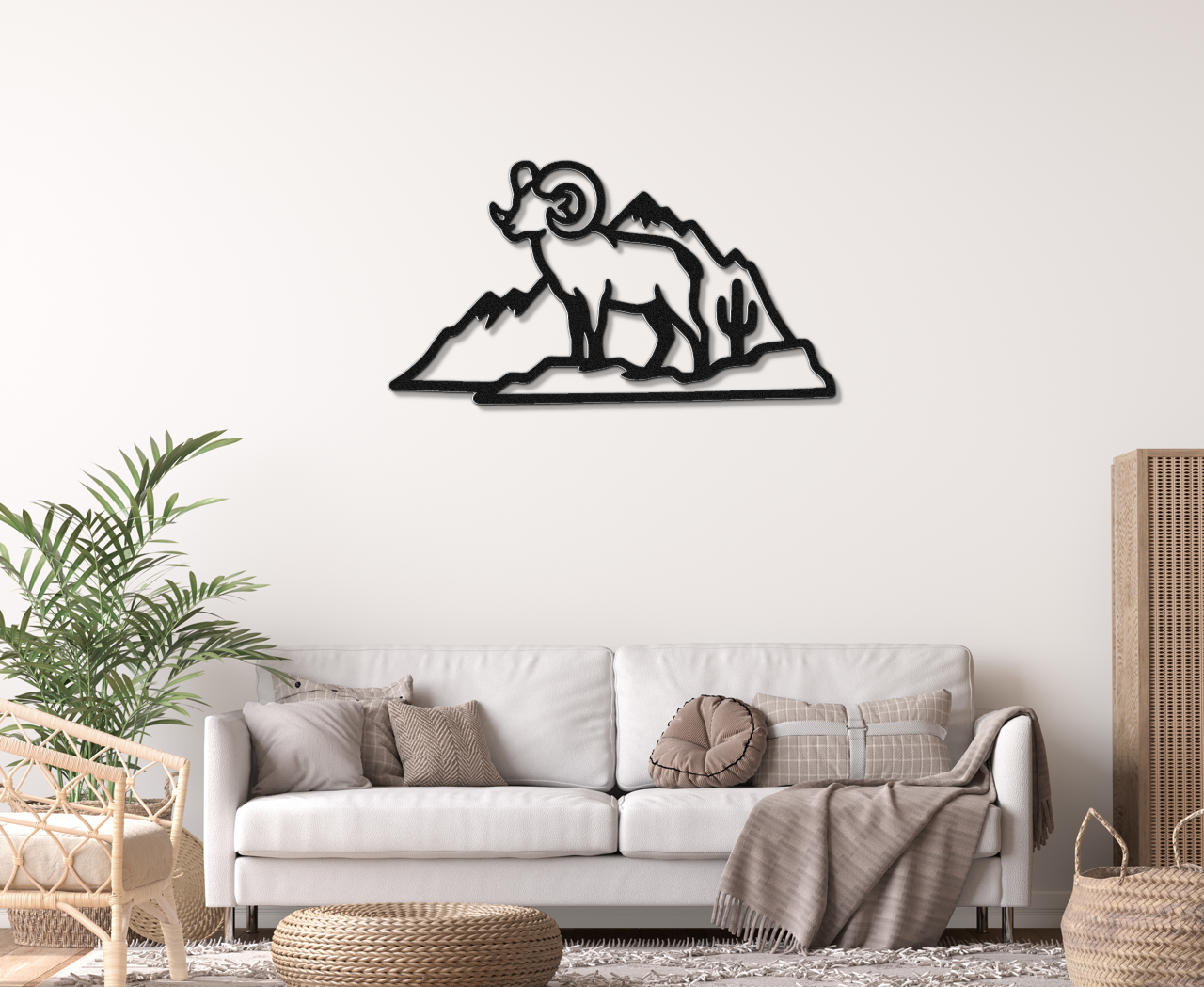 Desert Bighorn Sheep Metal Wall Art