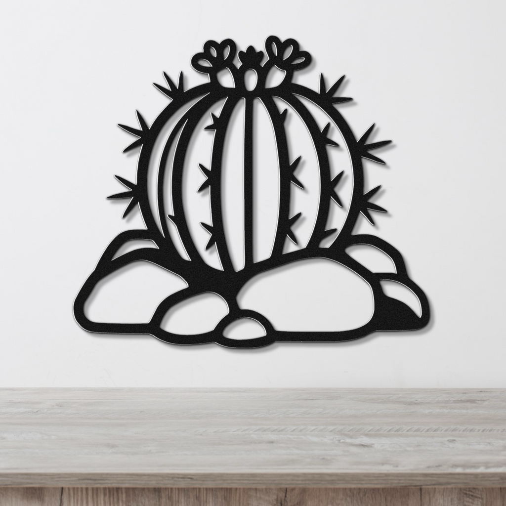 Barrel Cactus Metal Wall Art