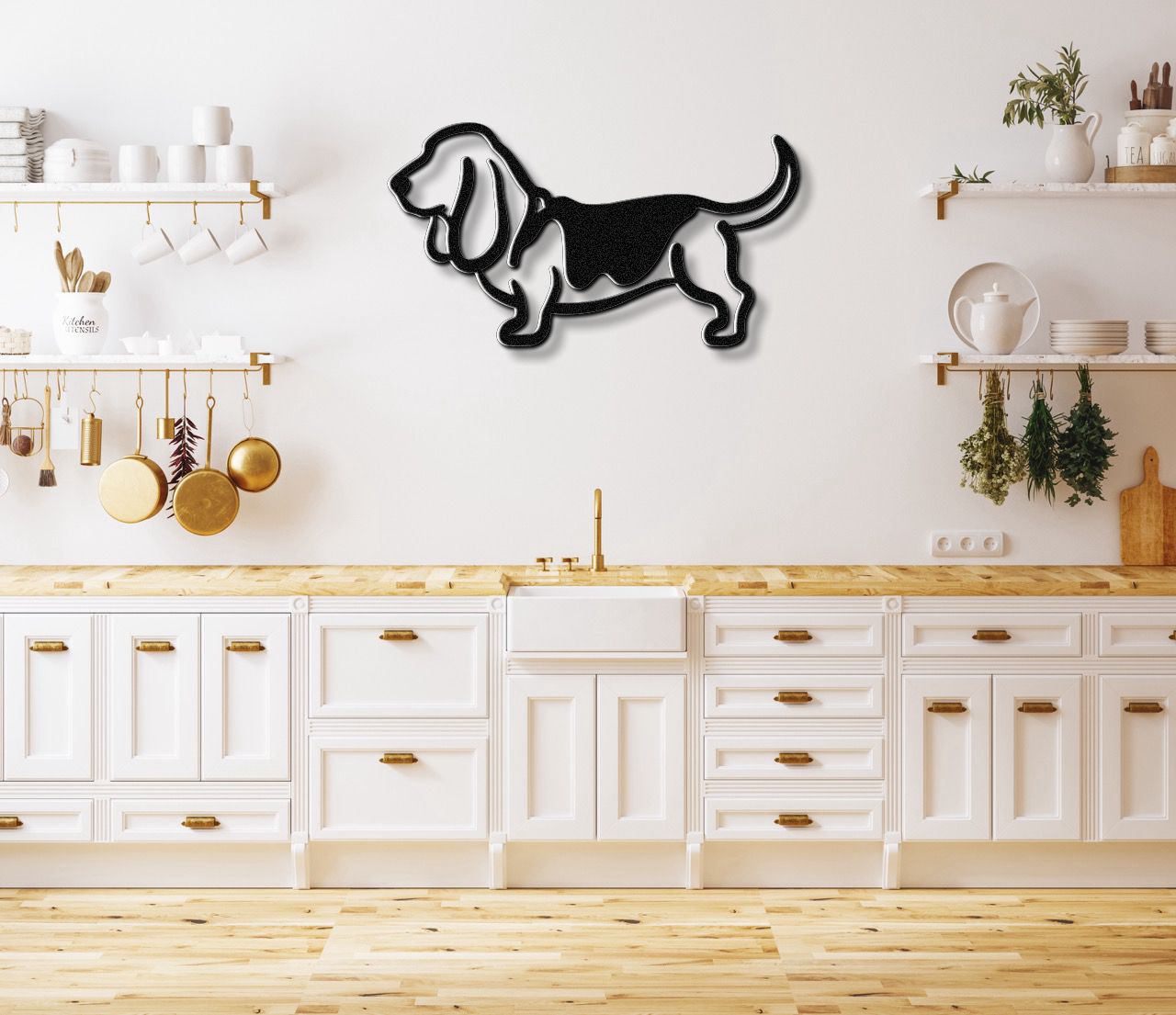 Basset Hound Metal Wall Art
