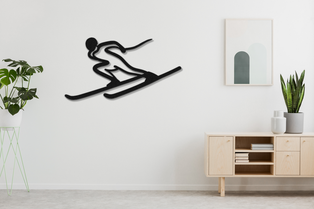 Skiing Metal Wall Art